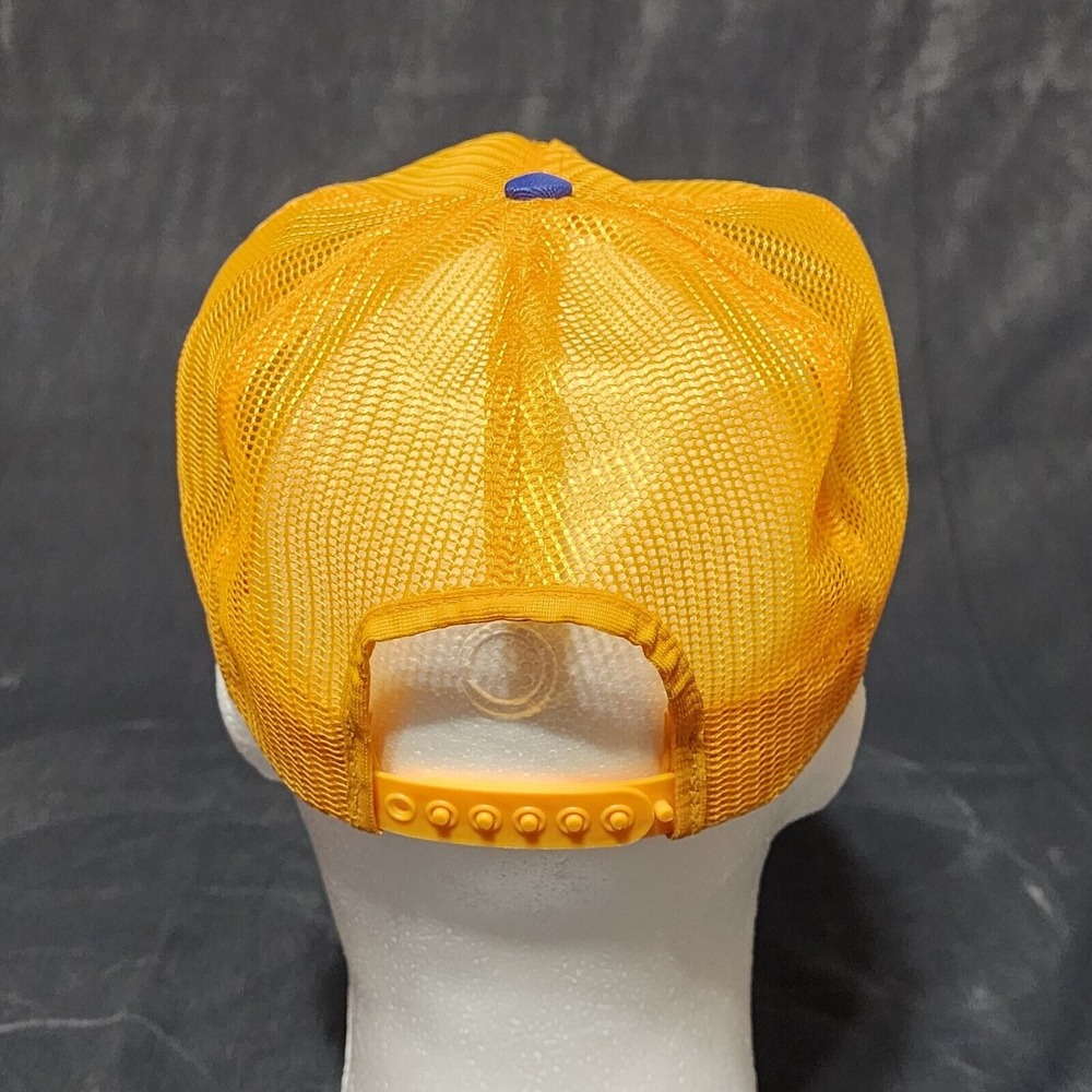 Vintage Napa Full Mesh Trucker Hat Cap Snap Back Yellow Blue Louisville Mfg. USA - Picture 7 of 10